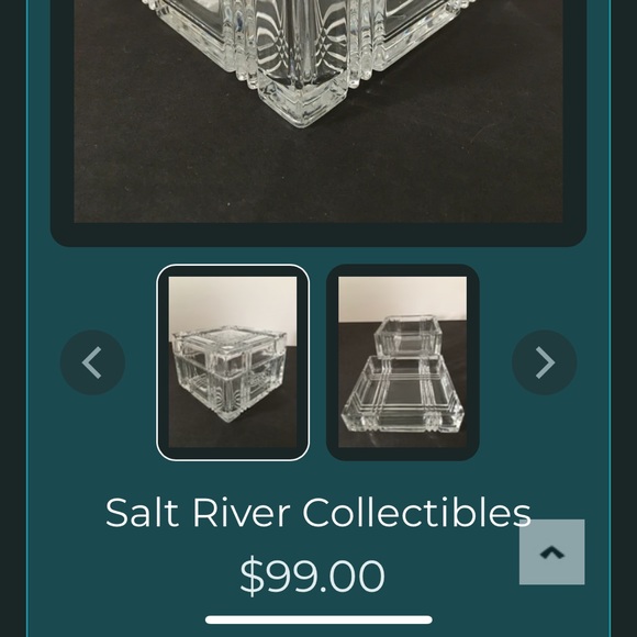 Salt River Stunning Cut Glass Crystal Trinket Box w/Removable Lid Geo Pattern - Picture 2 of 5